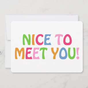 Carte De Remerciements Nice De Vous Rencontrer Citer Moderne Cute Minimal