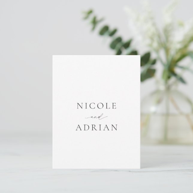 Carte De Remerciements Nicole White Mariage élégant (Debout devant)