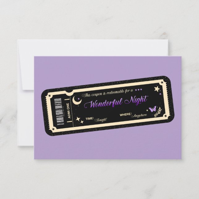 Carte De Remerciements  Night coupon (Devant)