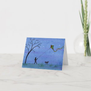 Carte De Remerciements Night Kite