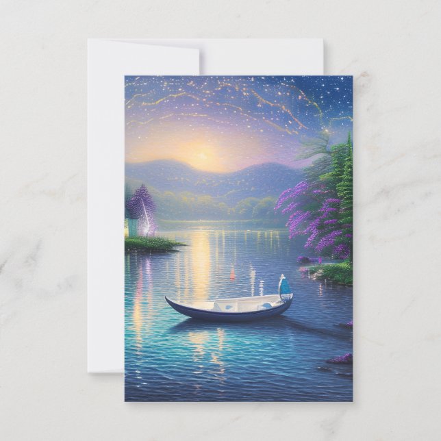 Carte De Remerciements Night Lake Graphic (Devant)