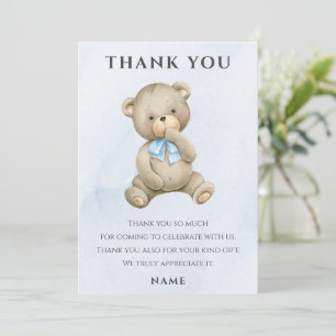 Carte De Remerciements N'importe quel âge l'ours en peluche garçon annive