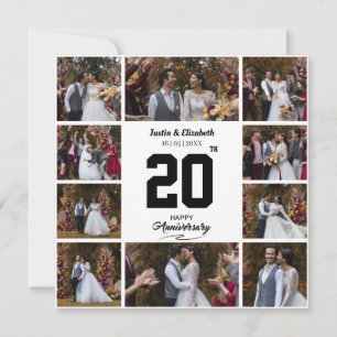 Carte De Remerciements N'importe quel collage de 10 photos pour anniversa