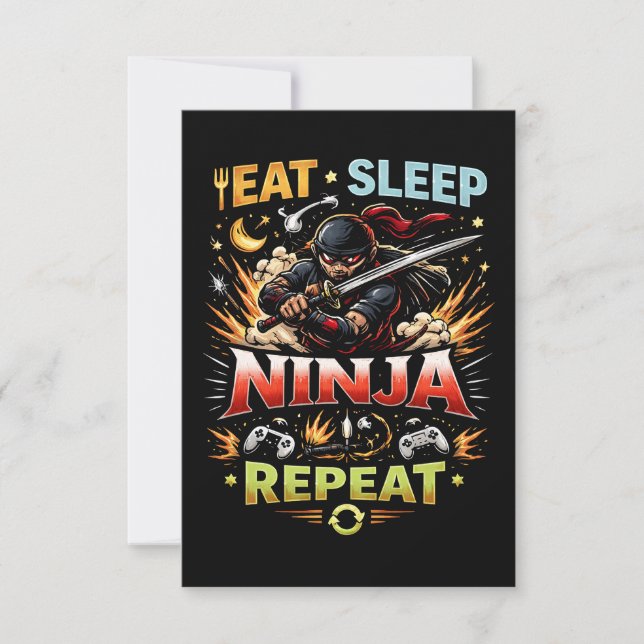 Carte De Remerciements Ninja Life Loop (Devant)