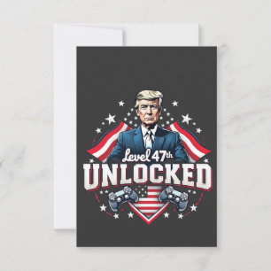 Carte De Remerciements Niveau 47ème débloqué Jour d'investiture de Trump 