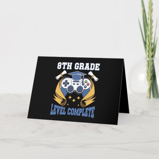 Carte De Remerciements Niveau 8e année Diplômé de jeu de jeu complet (Devant)