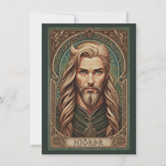 Carte De Remerciements Njordr Norse God Art Flat Thank You Card (Devant)