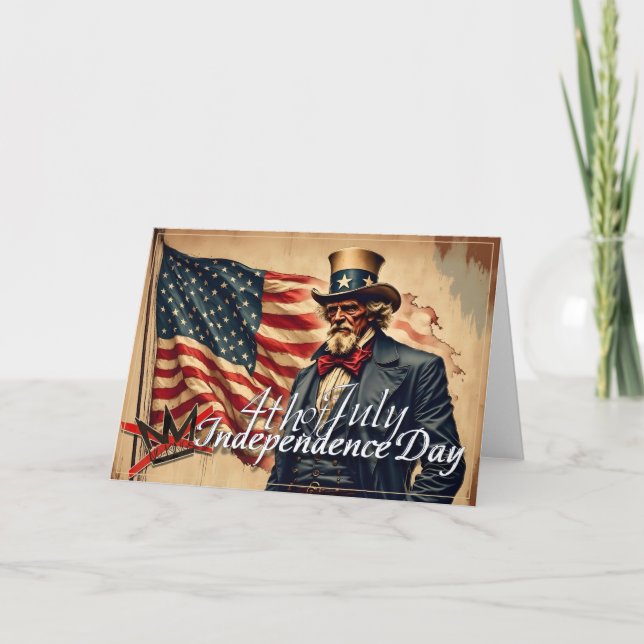 Carte De Remerciements No Kings Uncle Sam Independence Day Art (Devant)