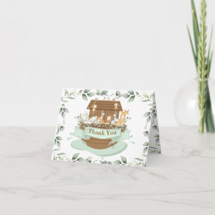 Carte De Remerciements Noah's Ark Greenery Anniversaire Baby shower Baptê