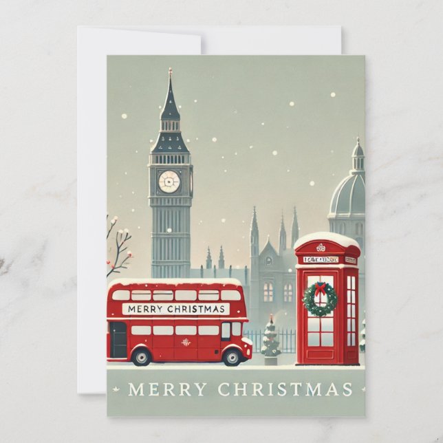 Carte De Remerciements Noël à Londres | Big Ben & Festive Londres (Devant)