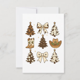 Carte De Remerciements Noël Boot Cowboy Père Noël Occidentale Noël