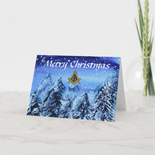 Carte De Remerciements Noël de la franc-maçonnerie Équerre et compas maço