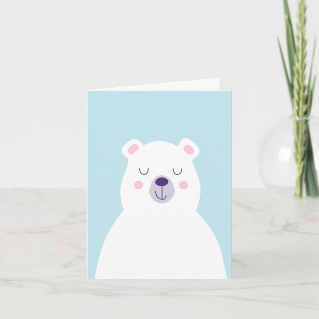 Carte De Remerciements Noël de l'ours blanc mignon (Devant)
