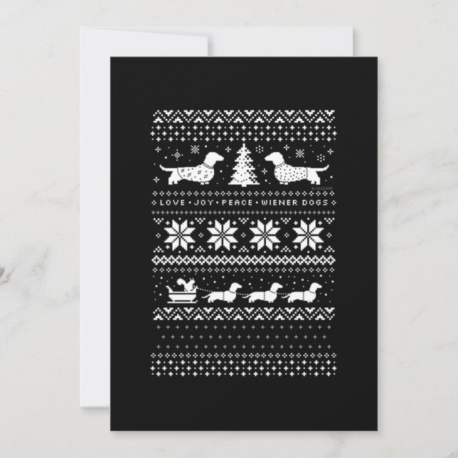 Carte De Remerciements Noël des Dachshunds (Devant)