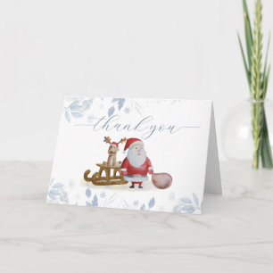Carte De Remerciements Noël d'hiver Traîneau Élan Santa Baby Shower