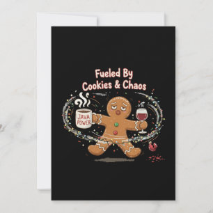 Carte De Remerciements Noël drôle Alimenté par les biscuits et le chaos