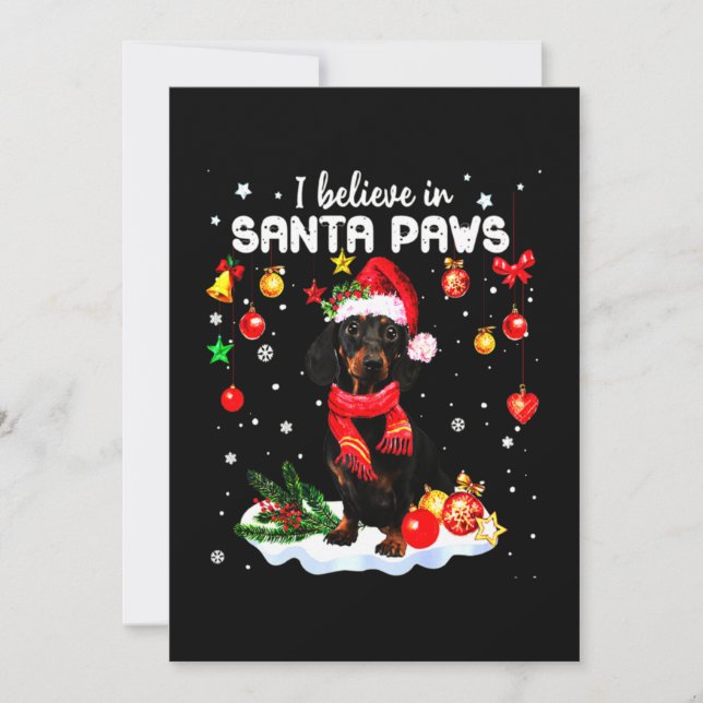 Carte De Remerciements Noël mignon Dachshund (Devant)