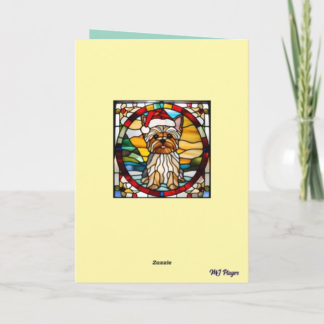 Carte De Remerciements Noël Yorkie (Dos)