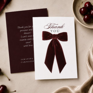 Carte De Remerciements nœud bourguignon Elle organise une fête de fiançai