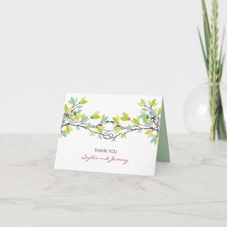 Carte De Remerciements Nœud d'amour fantaisiste Arbres de printemps Maria