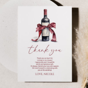 Carte De Remerciements Nœud de Bouteille de Vin Rouge Vino Avant les Vœux