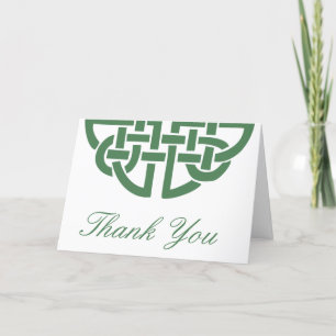 Carte De Remerciements Nœud Mainfasting Celtique Classique Vert