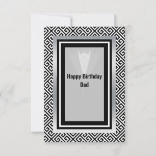 Carte De Remerciements Noir et blanc heureux jour d'anniversaire papa mer
