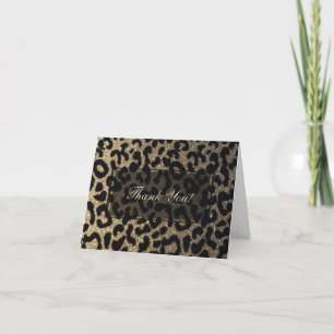 Carte De Remerciements Noir et parties scintillantes d'or