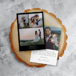 Carte De Remerciements Noir minimaliste 4 Mariage photo<br><div class="desc">Une carte de remerciements moderne</div>