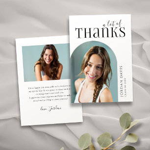 Carte De Remerciements Noir Simple Arc Moderne 2 Diplôme Photo