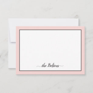 Carte De Remerciements Nom de famille Simple Polka Dot Papier à lettres