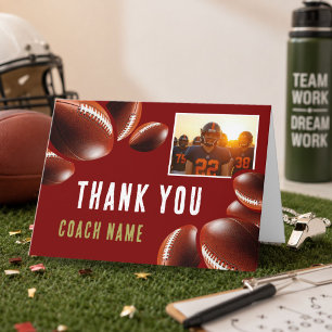 Carte De Remerciements Nom de l'entraîneur de football américain Photo