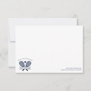 Carte De Remerciements Nom du club personnalisé Tennis Team Adresse de re