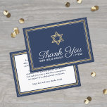 Carte De Remerciements Nom hébreu Bar Mitzvah Marine Bleu Blanc et Or<br><div class="desc">Express gratitude à la famille et aux amis pour avoir partagé votre fête de bar mitzvah avec des cartes de remerciements customisées et élégantes. Tout libellé est simple à personnaliser ou à supprimer. Si vous préférez écrire à la main votre message de remerciement, il vous suffit de supprimer le texte...</div>
