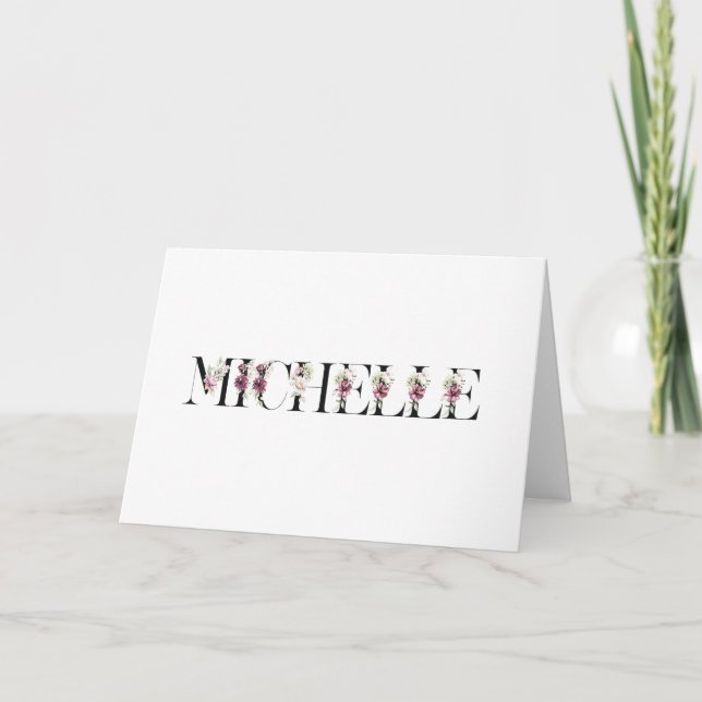 Carte De Remerciements Nom Michelle. (Devant)