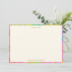 Carte De Remerciements Nom personnalisé Couleurs Abstraites Peinture Bord