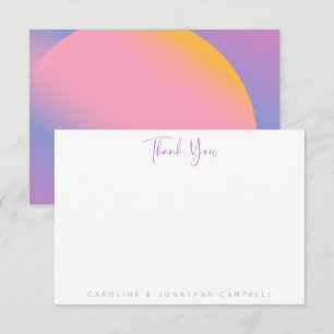 Carte De Remerciements Nom personnalisé de dégradé rose super