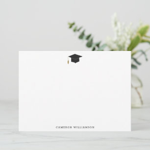 Carte De Remerciements Nom personnalisé de remise de diplôme simple moder