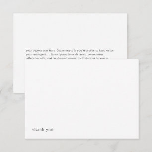 Carte De Remerciements Nom personnalisé de style machine à écrire minimal