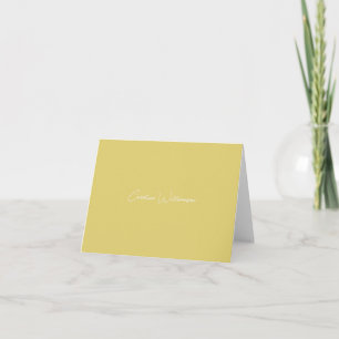 Carte De Remerciements Nom personnalisé écriture élégante jaune