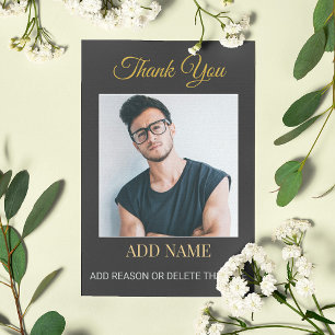 Carte De Remerciements Nom personnalisé et photo modifiables avec