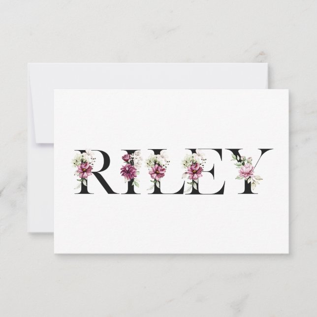 Carte De Remerciements Nom Riley (Devant)