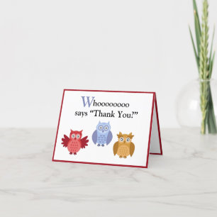 Carte De Remerciements Noms d'animaux de la forêt pour enfants modernes