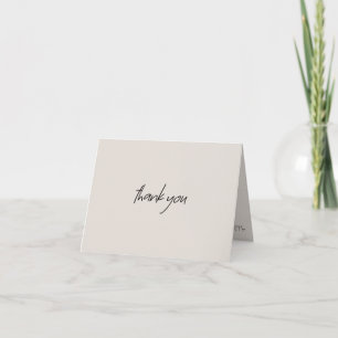 Carte De Remerciements Noms de script de message Mariage beige