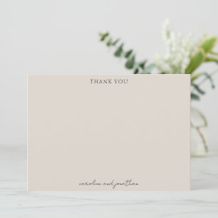 Carte De Remerciements Noms élégants de mariage personnalisés en écriture