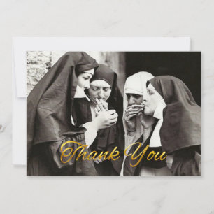 Carte De Remerciements Nonnes fument la photographie vintage 