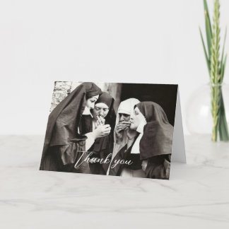 Carte De Remerciements Nonnes fumer photographie vintage