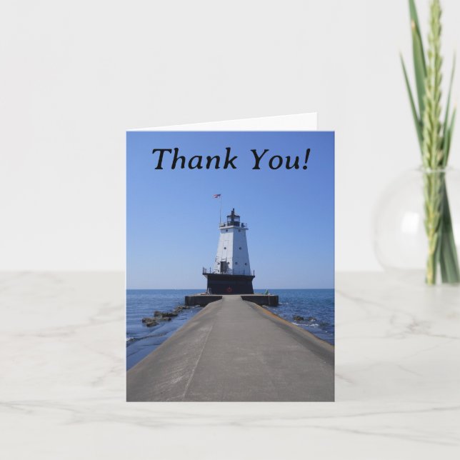 Carte De Remerciements North Pierhead Lighthouse Thank You Card (Devant)
