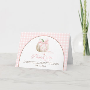 Carte De Remerciements Nos petits livres à carreaux roses pour bébé