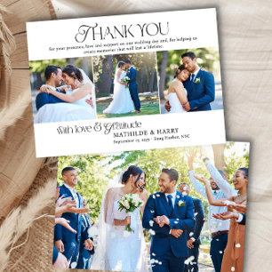 Carte De Remerciements Nostalgique Type Full Bleed et Mariage Photo Strip